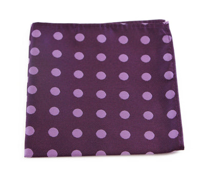 Mens Purple & Violet Polka Dot Silk Pocket Square
