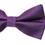 Mens Quality Dark Purple Checkered Patterned Bow Tie