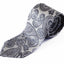 Mens Silver & Grey Paisley Patterned 8cm Neck Tie