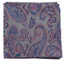Mens Silver & Light Pink Paisley Silk Pocket Square