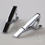 Mens Silver One Line Pattern Tie Clip Clasp