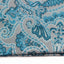 Mens Turquoise & Silver Boho Paisley Silk Pocket Square