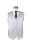 Mens White Scroll Vine Patterned Vest Waistcoat