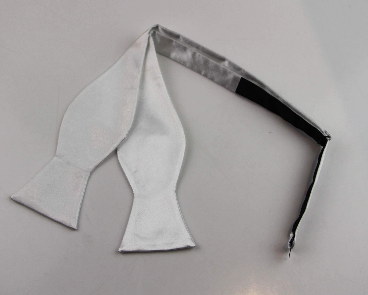 Mens White Self Tie Bow Tie
