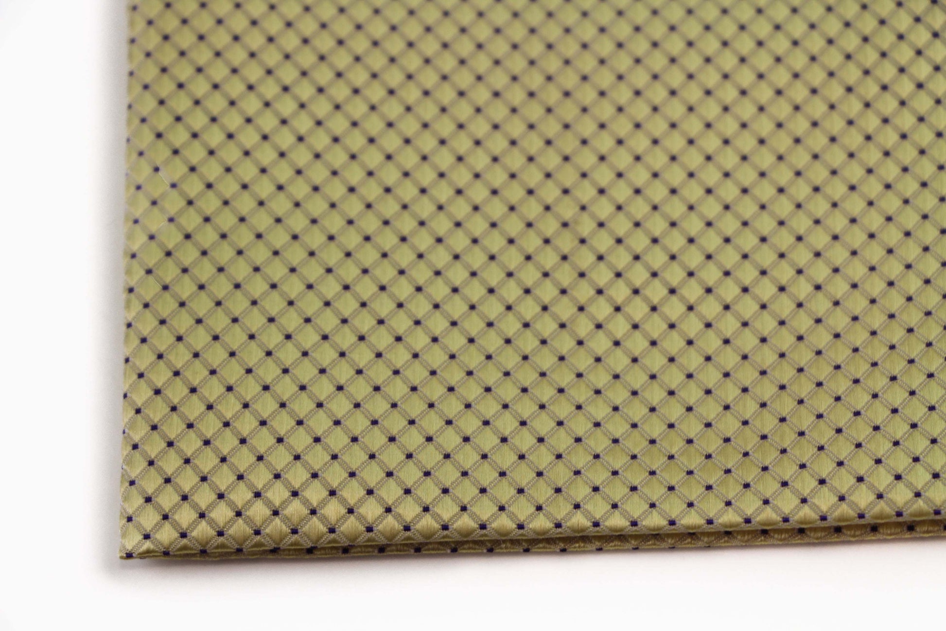 Mens Yellow & Black Checkered Silk Pocket Square