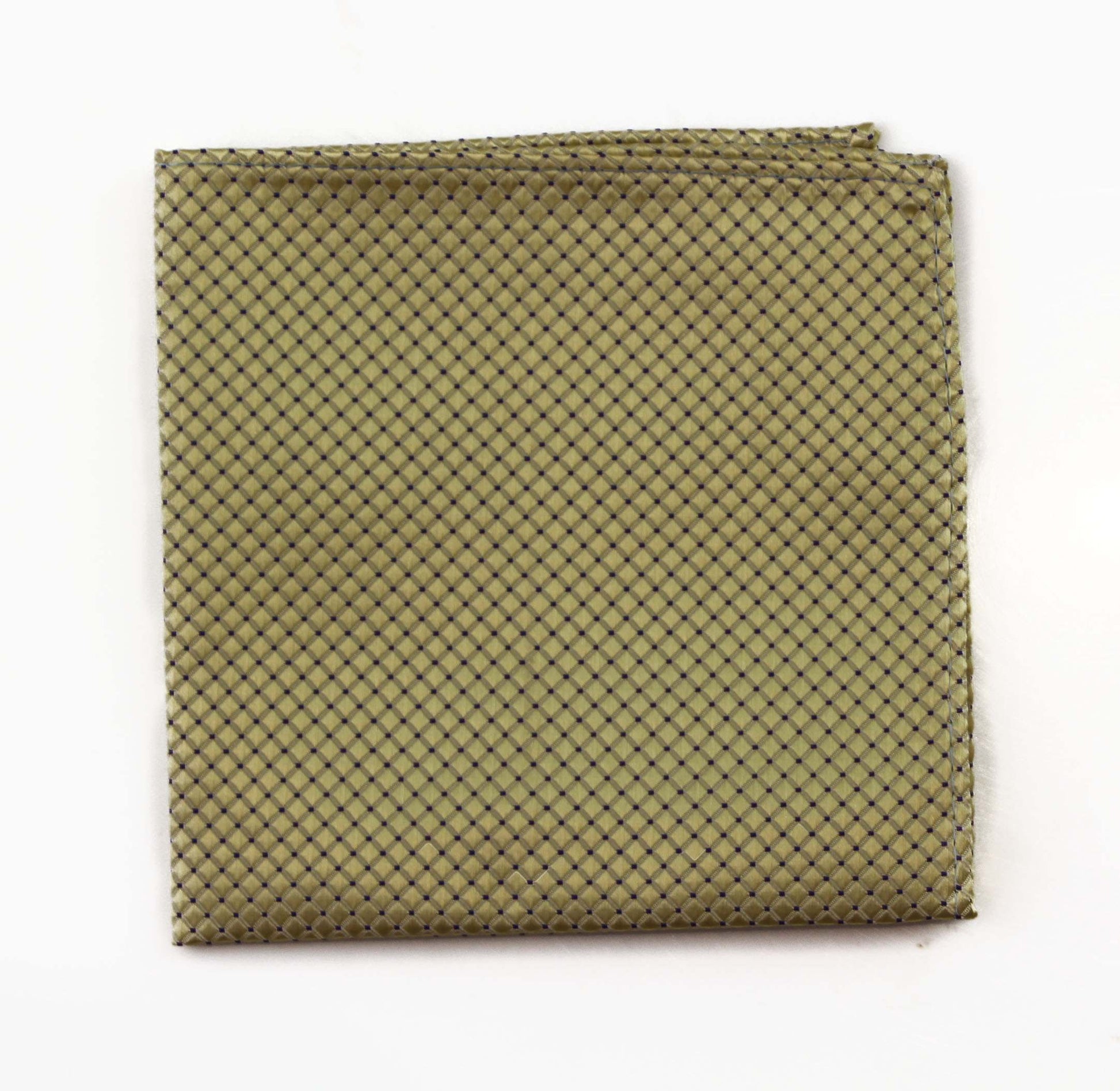 Mens Yellow & Black Checkered Silk Pocket Square
