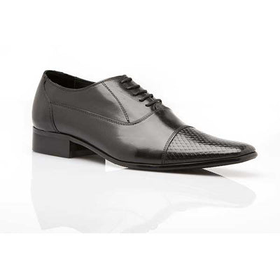 Mens Zasel Hayk Black Leather Lace Up Shoes