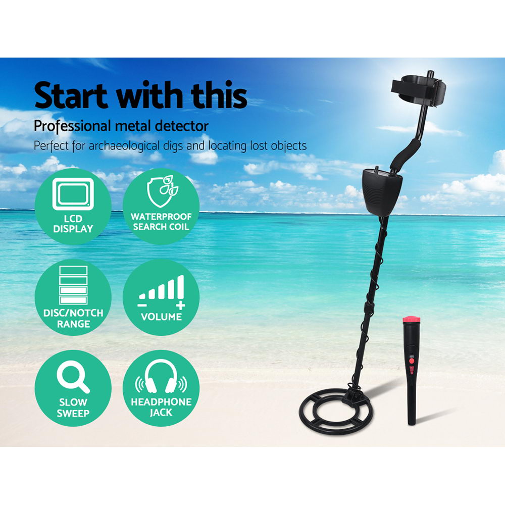 Metal Detector 220MM Deep Sensitive Water Resistant Pinpointer Treasure Hunter