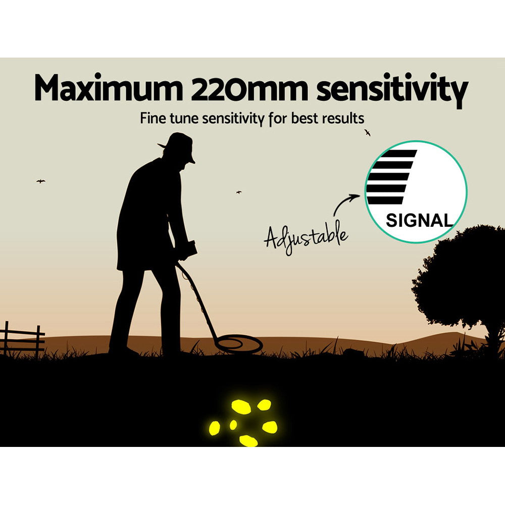 Metal Detector 220MM Deep Sensitive Water Resistant Pinpointer Treasure Hunter Shovel