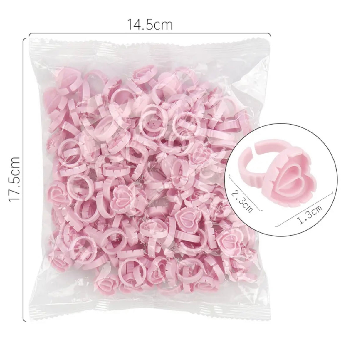 Miosh Eyelash Adhesive Cups 100 PCS - Heart Eye Lash Extensions Glue Holder