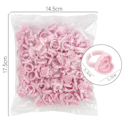 Miosh Eyelash Adhesive Cups 100 PCS - Heart Eye Lash Extensions Glue Holder
