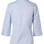 New Ladies Womens Cvc Oxford Shirt 3/4 Sleeve Work Suit Dressy Tailored Blue