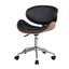 Artiss Wooden Office Chair Leather Seat Black