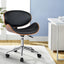 Artiss Wooden Office Chair Leather Seat Black