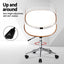 Artiss Wooden Office Chair Leather Seat White