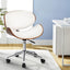 Artiss Wooden Office Chair Leather Seat White