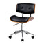 Artiss Wooden Office Chair PU Seat Black Brown