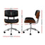 Artiss Wooden Office Chair PU Seat Black Brown