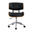 Artiss Wooden Office Chair PU Seat Black Brown