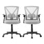 Artiss 2x Mesh Office Chair Mid Back Grey