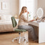 Artiss Armless Office Chair Ergonomic Soft Fleece Height Adjustable Vanity Desk Chair Green