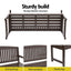 Gardeon Outdoor Garden Bench Wooden 2 Seater Lounge Chair Patio Furniture Brown