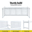 Gardeon Outdoor Garden Bench Wooden 2 Seater Lounge Chair Patio Furniture White