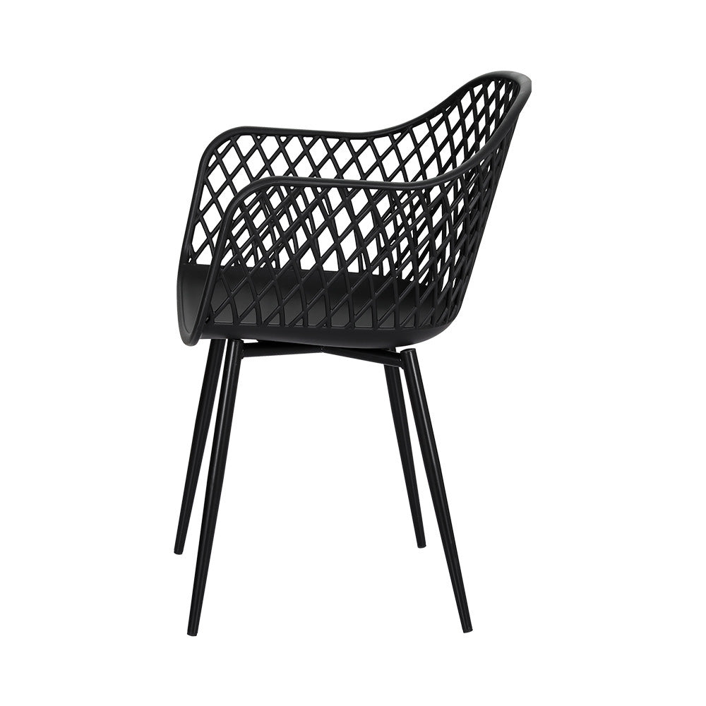 Gardeon 4PC Outdoor Dining Chairs PP Lounge Chair Patio Furniture Garden Black