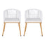 Gardeon 2PC Outdoor Dining Chairs Wicker Chair Patio Furniture Garden Steel White