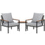 Gardeon 3PC Outdoor Furniture Bistro Set Lounge Setting Chairs Table Patio Black