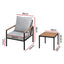 Gardeon 3PC Outdoor Furniture Bistro Set Lounge Setting Chairs Table Patio Black