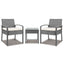 Gardeon 3PC Patio Furniture Bistro Set Wicker Outdoor Lounge Setting Grey