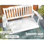 Gardeon Porch Swing Chair with Chain Garden Chair Outdoor Furniture Wooden White