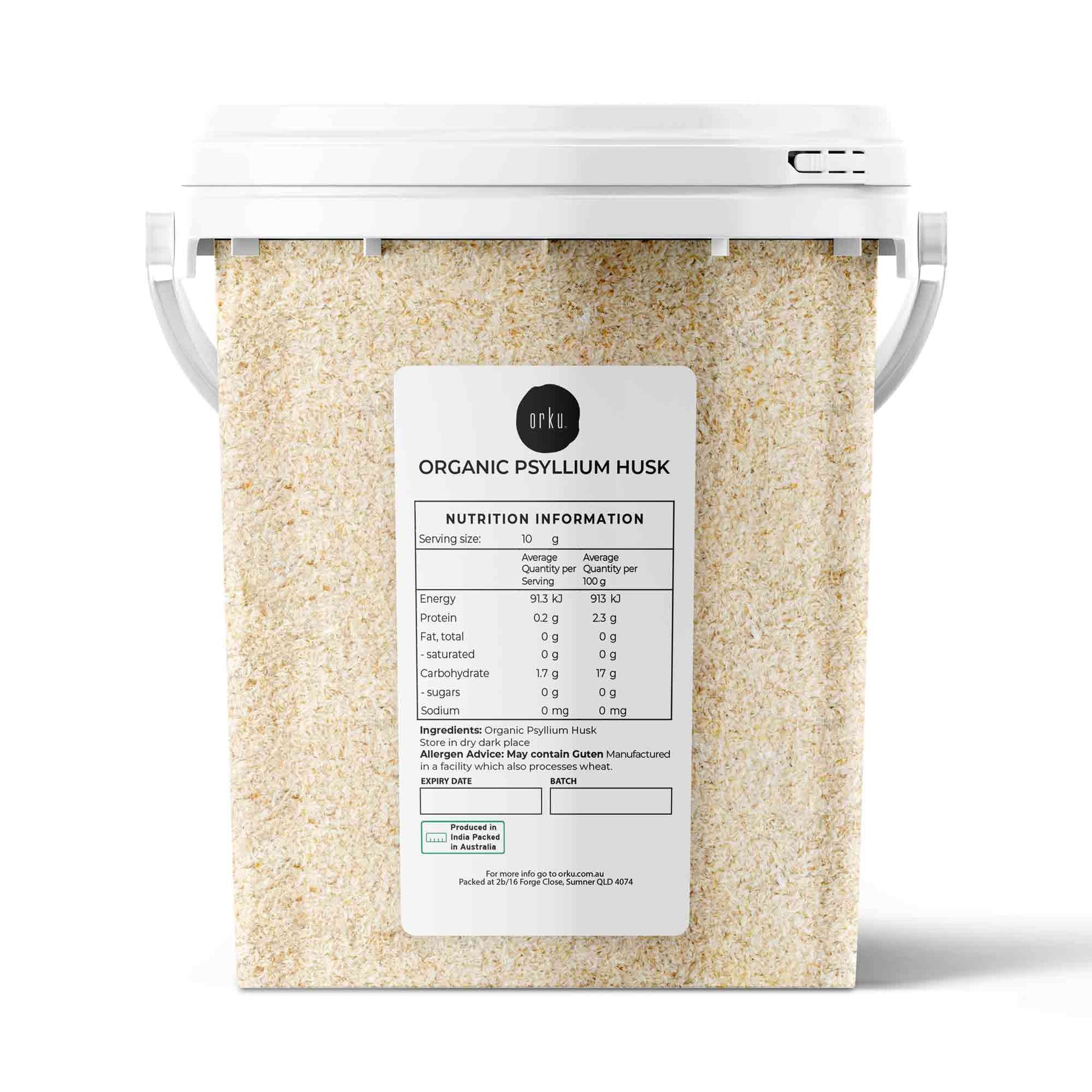 Organic Psyllium Husk Bucket - Isabgol Ispaghula Natural Fibre Source