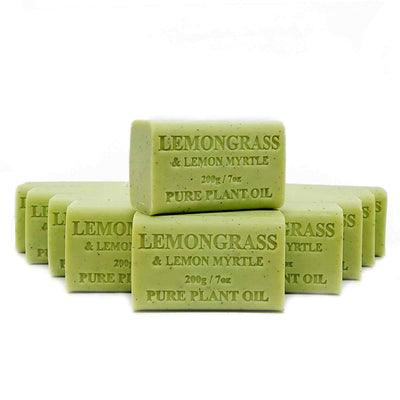 Orku 10 x 200g Plant Oil Soap Bars Lemongrass Lemon Myrtle Australian Made