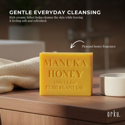 Orku 10 x 100g Manuka Honey Plant Oil Soap Bars Australian Made