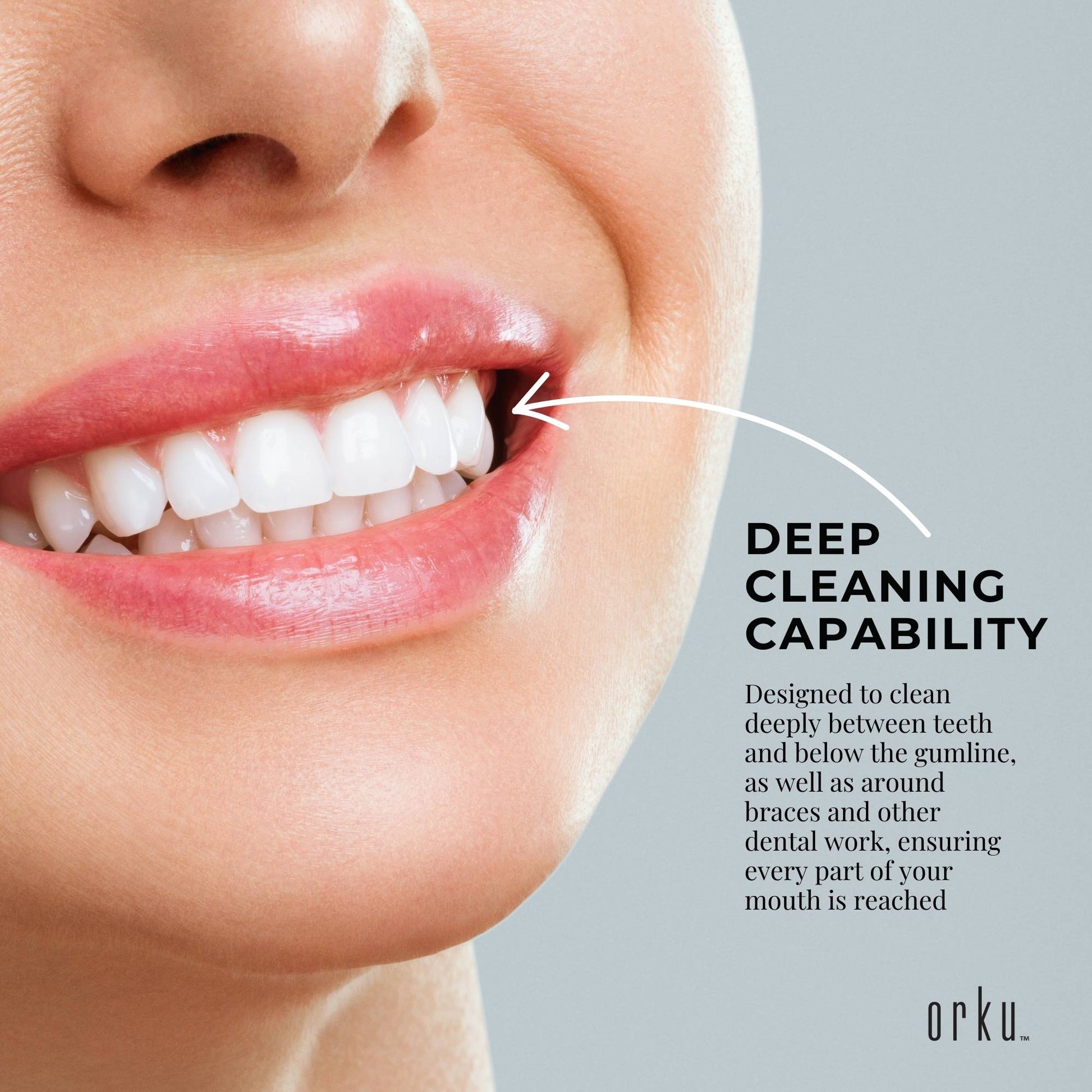 Orku 1000ml Water Flosser Electric Oral Irrigator - Adjustable Pressure White