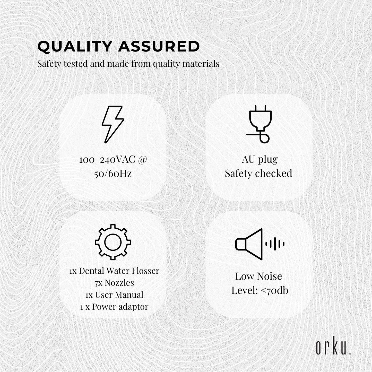 Orku 1000ml Water Flosser Electric Oral Irrigator - Adjustable Pressure White