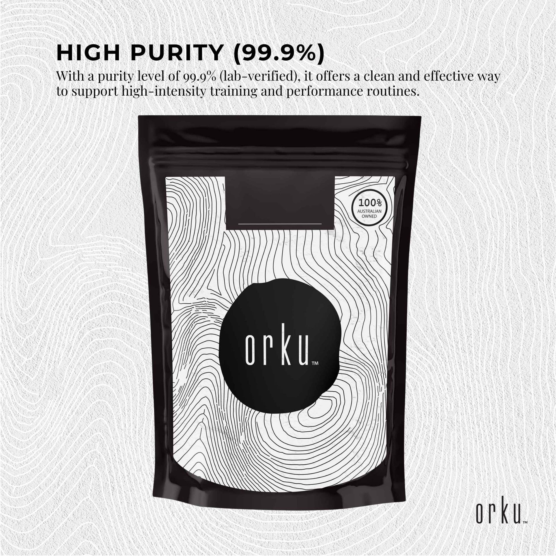 Orku 100g Creatine Monohydrate Powder 200 Mesh Micronised 99.9% Pure