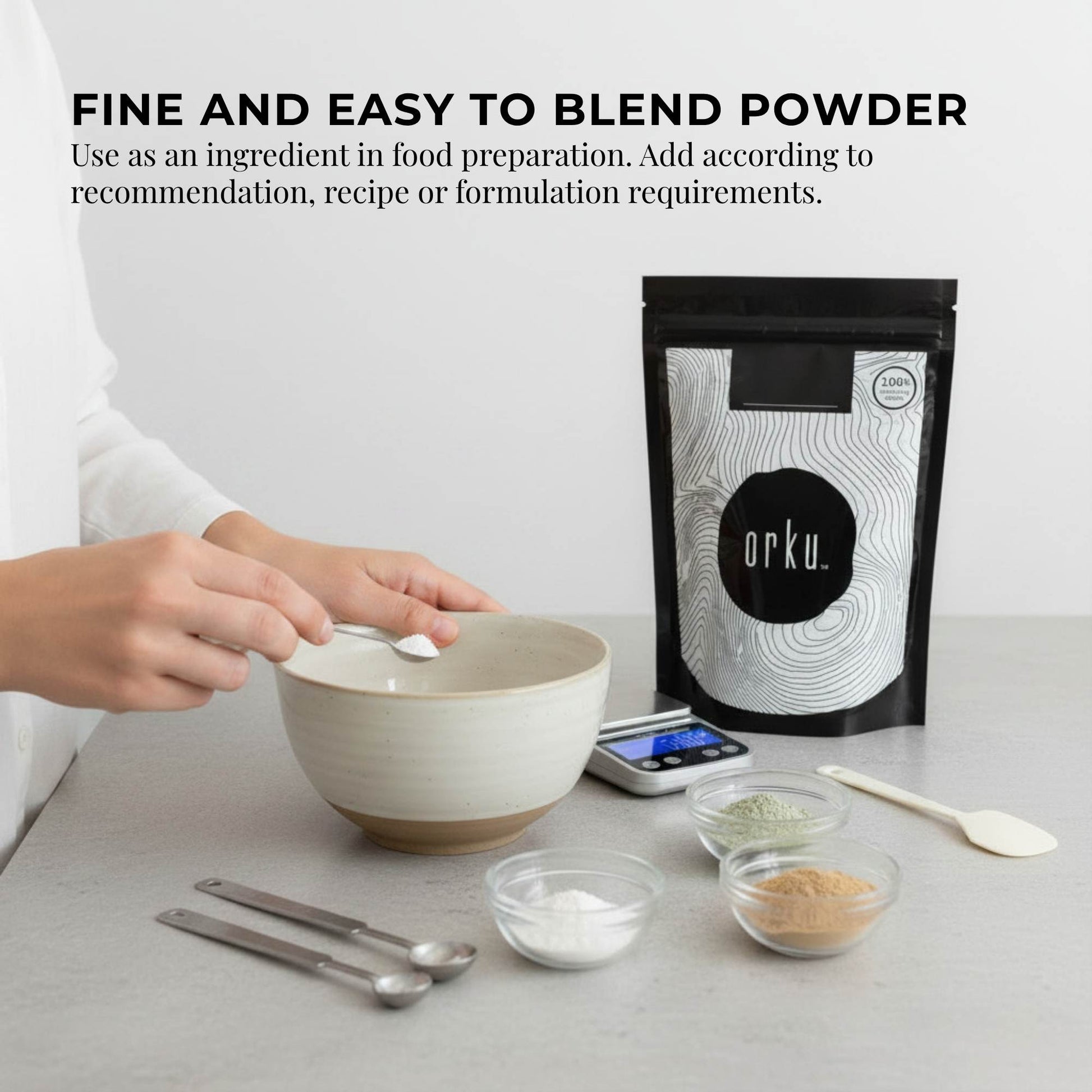 Orku 100g Magnesium Bisglycinate Powder Unflavoured Chelated Biglycinate