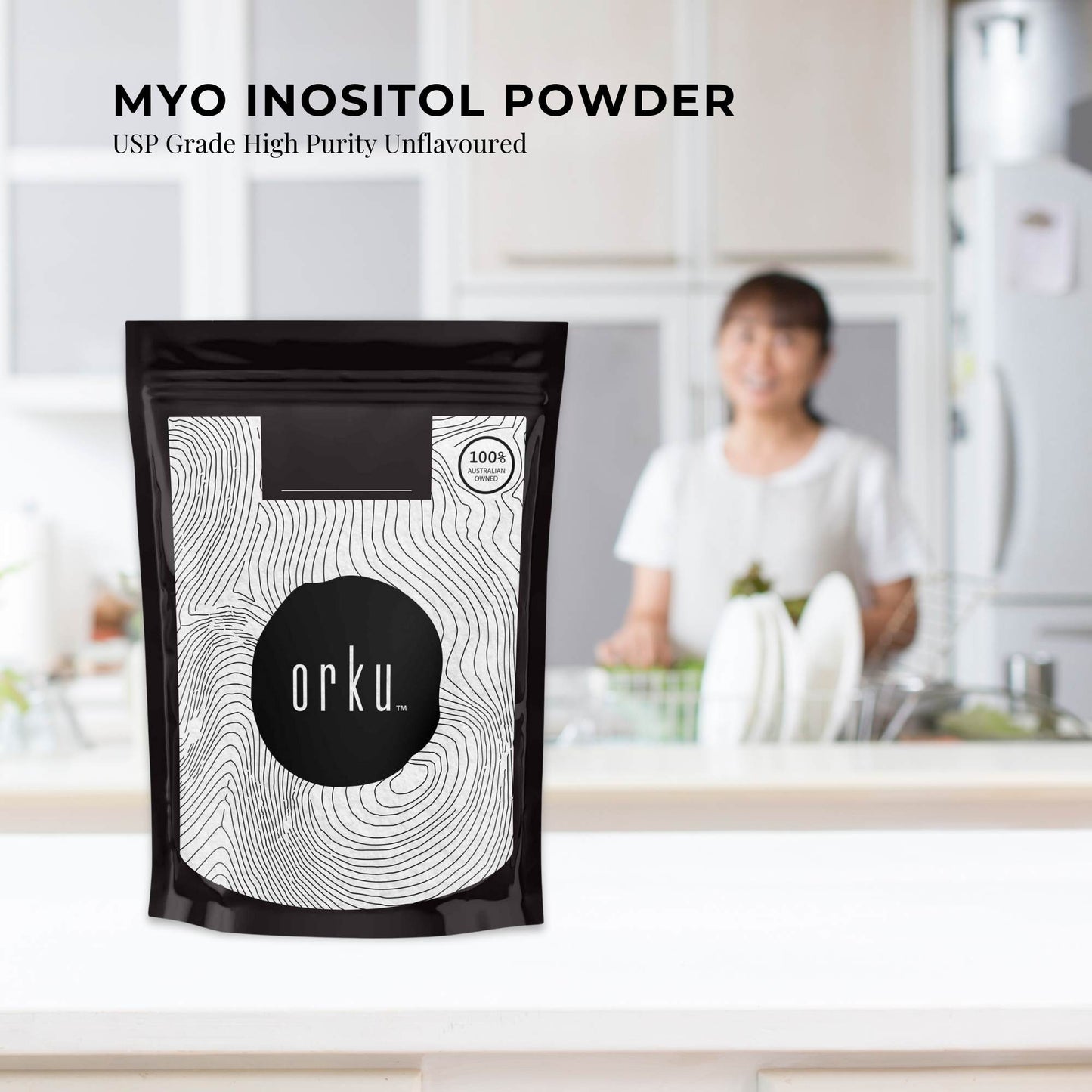 Orku 100g Myo Inositol Powder - USP Grade High Purity Unflavoured