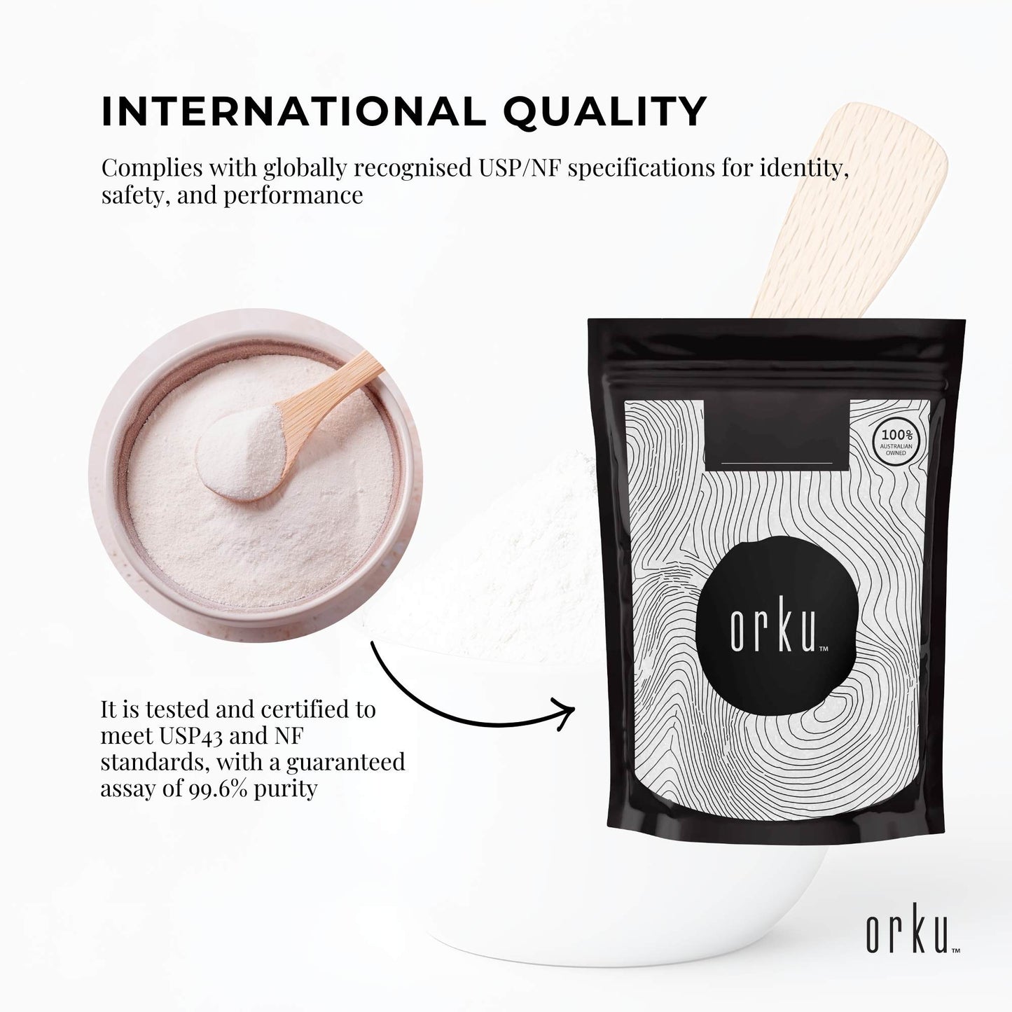 Orku 100g Myo Inositol Powder - USP Grade High Purity Unflavoured