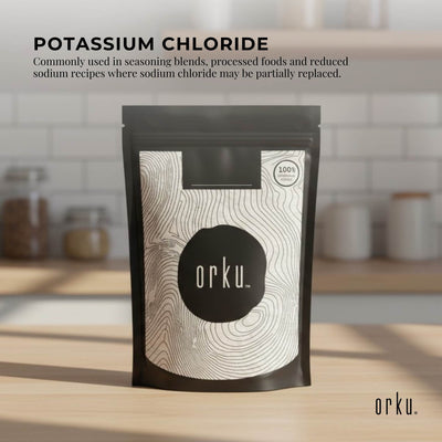 Orku 100g Potassium Chloride Powder (KCl) - Food Grade E508 Salt Substitute