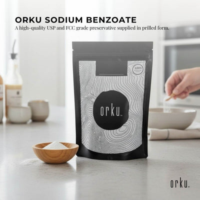 Orku 100g Sodium Benzoate USP/FCC Grade Prills – E211 Preservative CAS 532-32-1