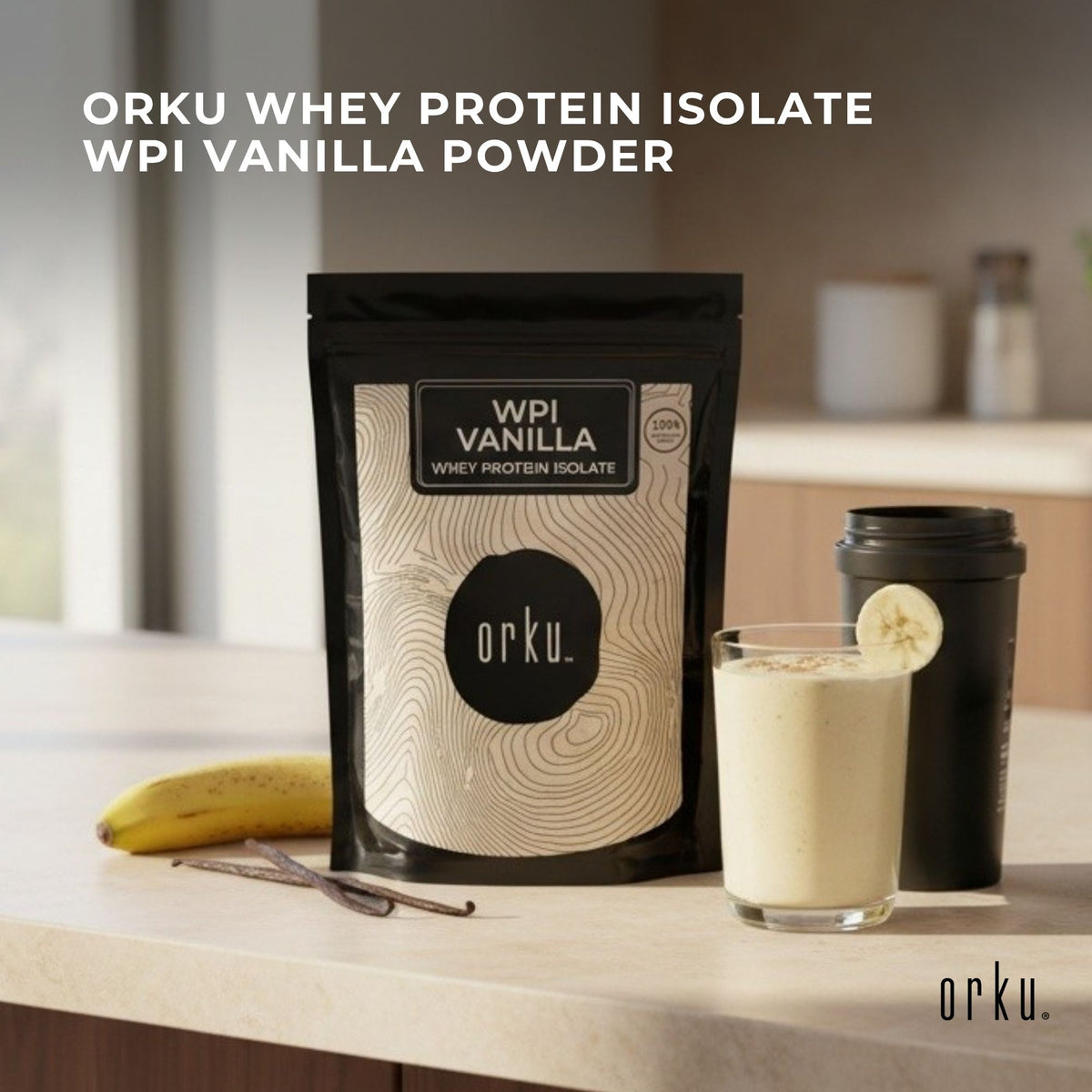 Orku 100g Whey Protein Isolate WPI Vanilla Powder