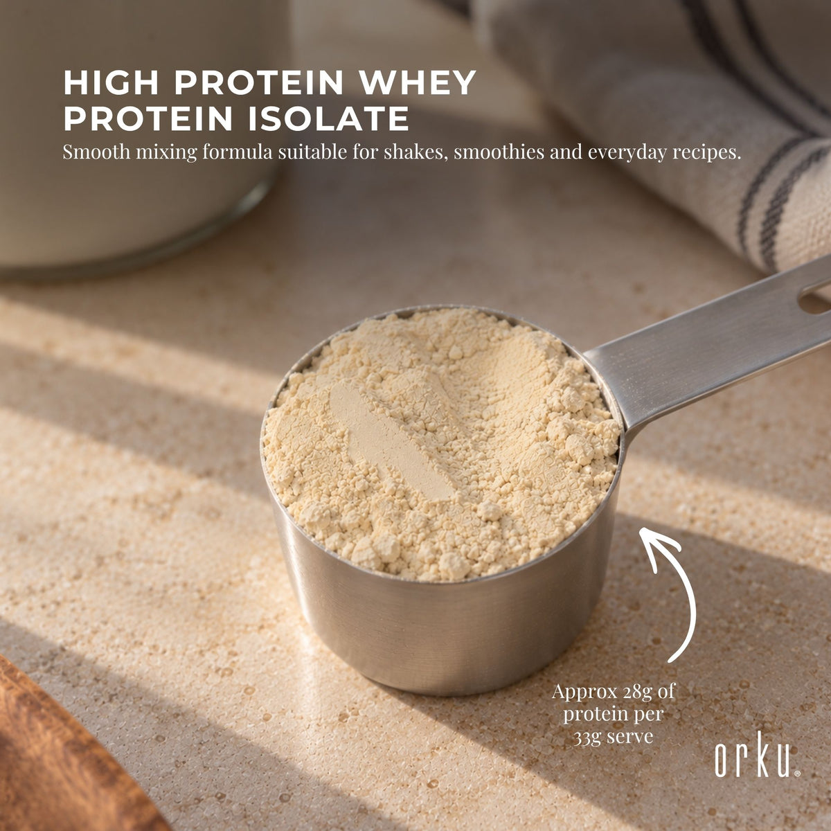 Orku 10Kg Whey Protein Isolate WPI Vanilla Powder