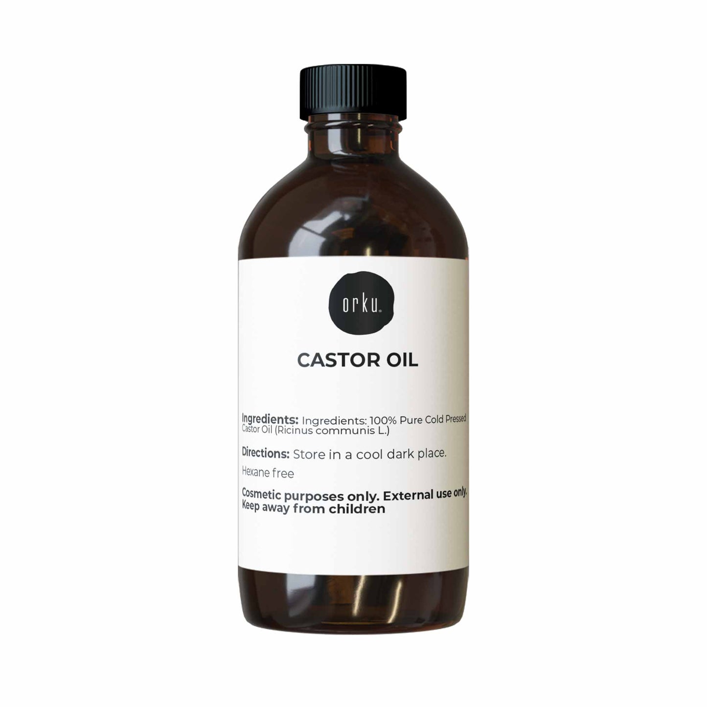 Orku 100ml Castor Oil Cold Pressed Virgin Hexane Free