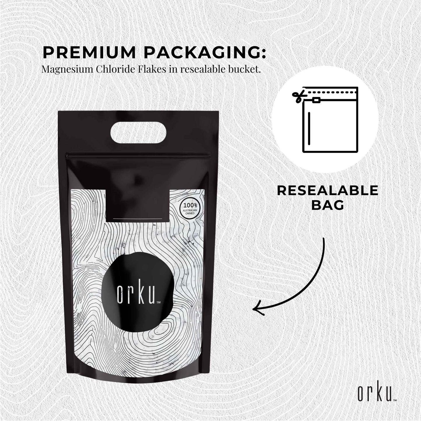 Orku 10Kg Magnesium Chloride Flakes Hexahydrate - FCC USP Spec Bath Salts