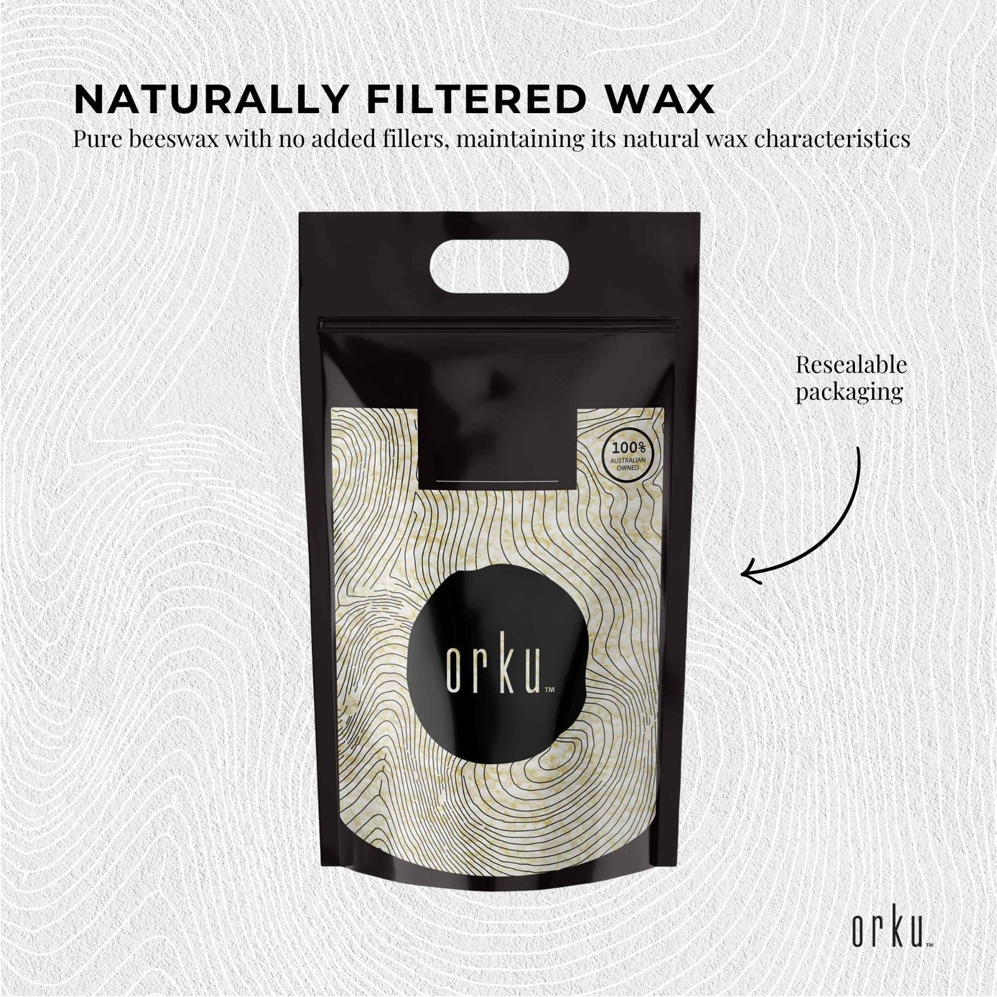 Orku 10Kg Pure Beeswax Pellets White BP Grade Refined Bead - Candle Cosmetic Bulk