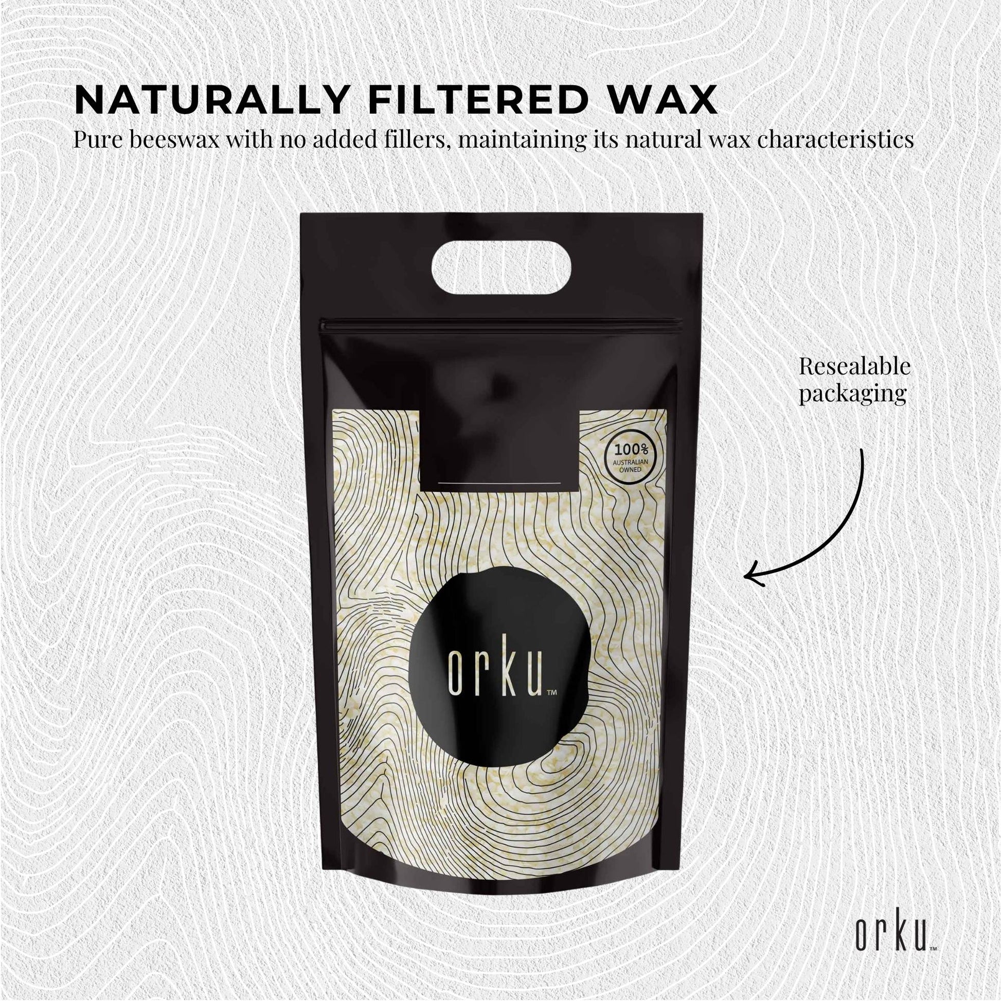 Orku 10Kg Pure Beeswax Pellets White BP Grade Refined Bead - Candle Cosmetic Bulk